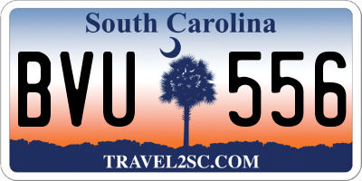 SC license plate BVU556