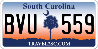 SC license plate BVU559