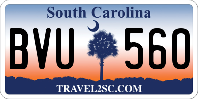 SC license plate BVU560