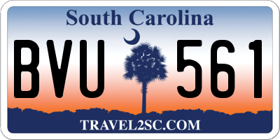 SC license plate BVU561