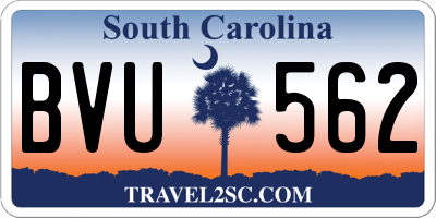 SC license plate BVU562