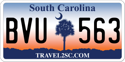 SC license plate BVU563
