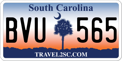 SC license plate BVU565