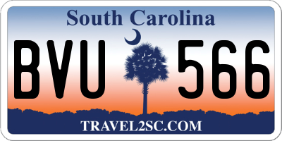 SC license plate BVU566