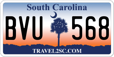 SC license plate BVU568