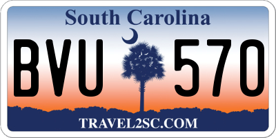 SC license plate BVU570