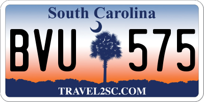 SC license plate BVU575