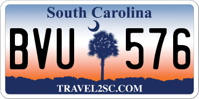 SC license plate BVU576