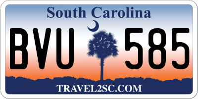 SC license plate BVU585