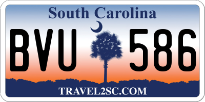 SC license plate BVU586