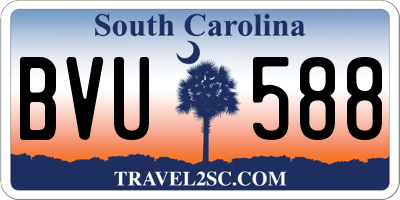 SC license plate BVU588