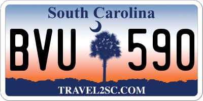 SC license plate BVU590