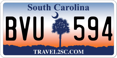 SC license plate BVU594