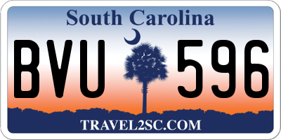 SC license plate BVU596