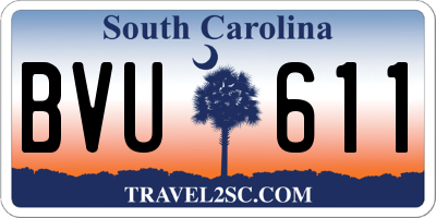 SC license plate BVU611