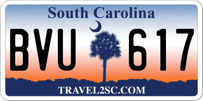 SC license plate BVU617
