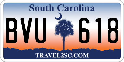 SC license plate BVU618