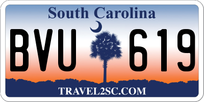 SC license plate BVU619