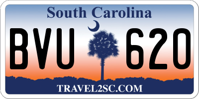 SC license plate BVU620