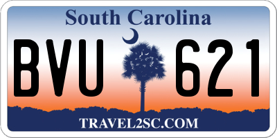 SC license plate BVU621