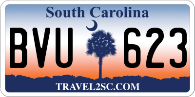 SC license plate BVU623
