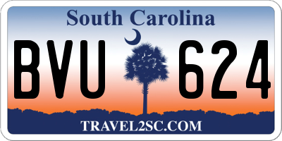 SC license plate BVU624