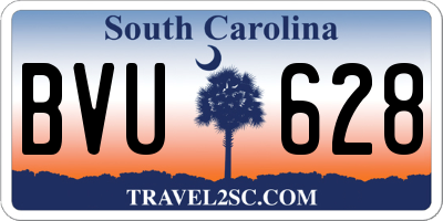 SC license plate BVU628