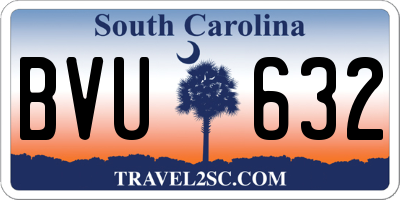 SC license plate BVU632