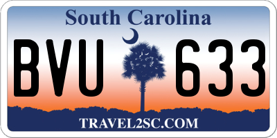 SC license plate BVU633