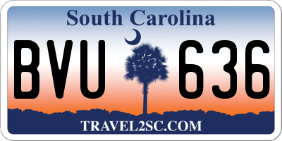 SC license plate BVU636
