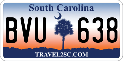 SC license plate BVU638