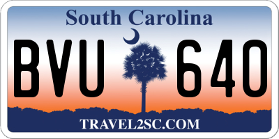 SC license plate BVU640