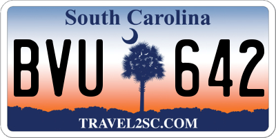 SC license plate BVU642