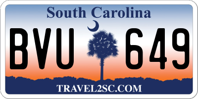 SC license plate BVU649