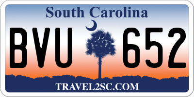 SC license plate BVU652