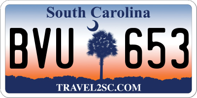 SC license plate BVU653
