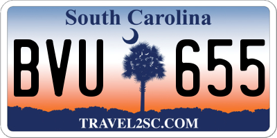 SC license plate BVU655