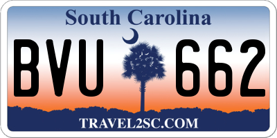 SC license plate BVU662