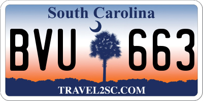 SC license plate BVU663