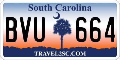 SC license plate BVU664