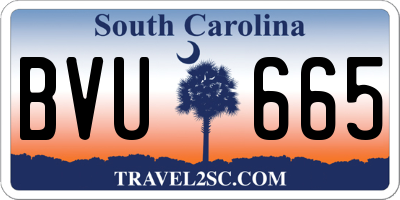 SC license plate BVU665
