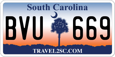 SC license plate BVU669