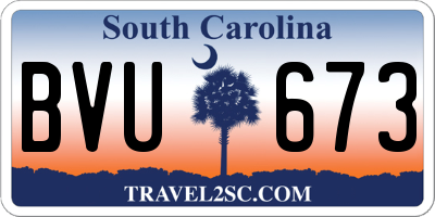 SC license plate BVU673