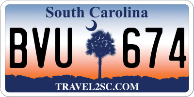 SC license plate BVU674