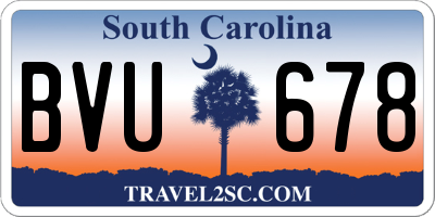 SC license plate BVU678