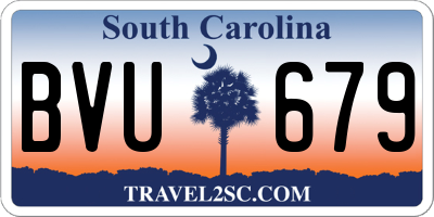 SC license plate BVU679