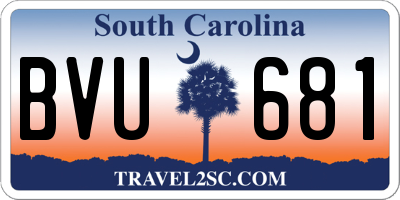 SC license plate BVU681