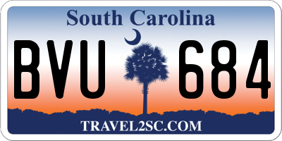 SC license plate BVU684