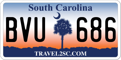 SC license plate BVU686