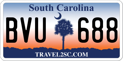 SC license plate BVU688